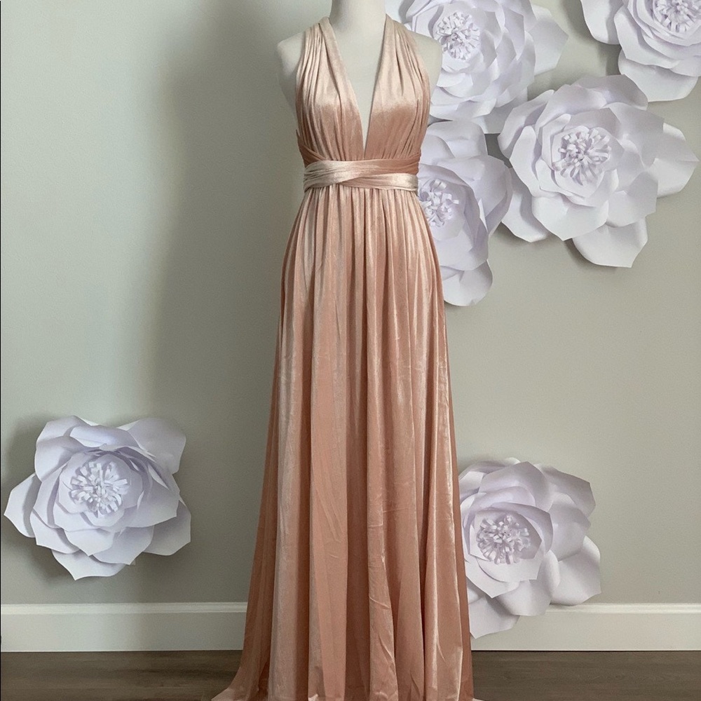 Velvet Wrap Infinity Dress